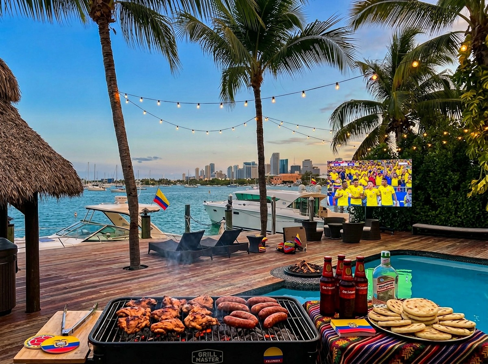 Grupo disfrutando villa privada en Miami